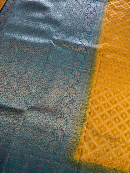 Yellow Jaal Khaddi Georgette Saree