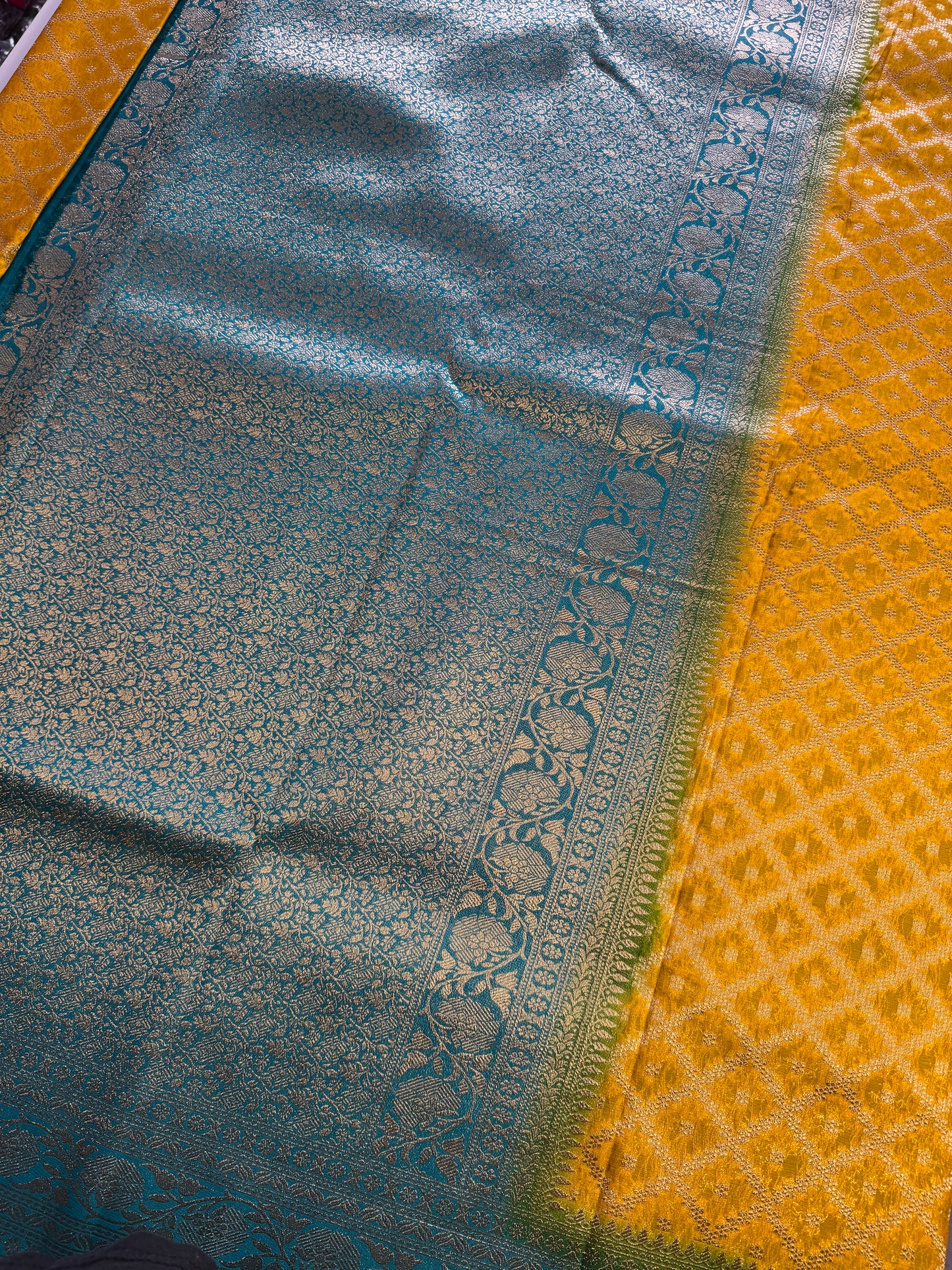 Yellow Jaal Khaddi Georgette Saree