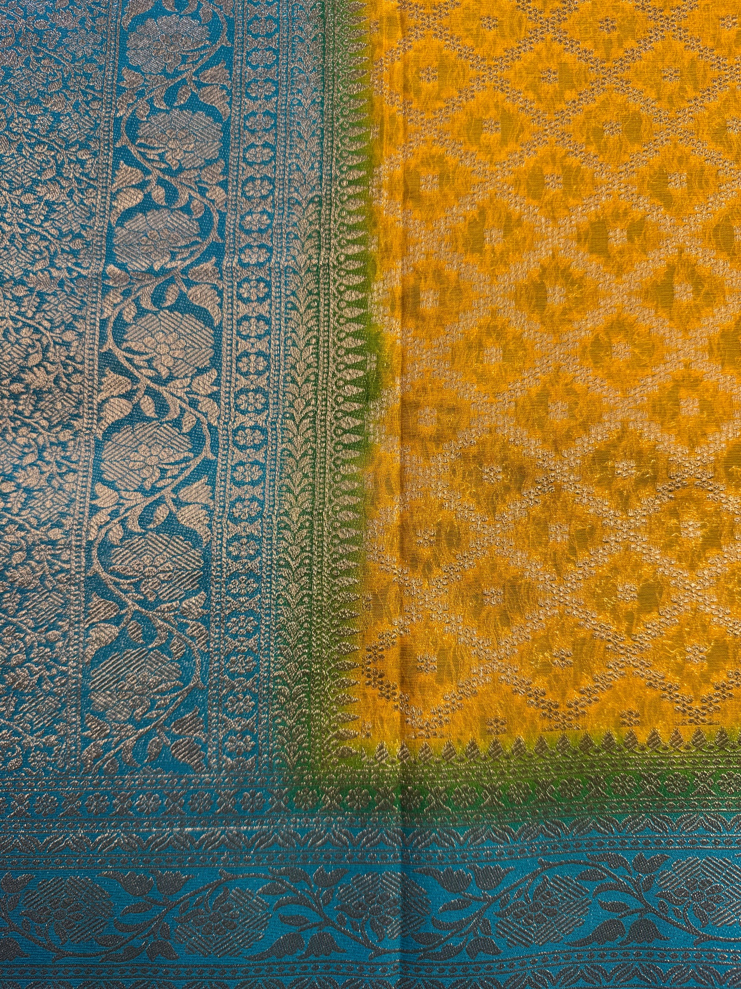 Yellow Jaal Khaddi Georgette Saree