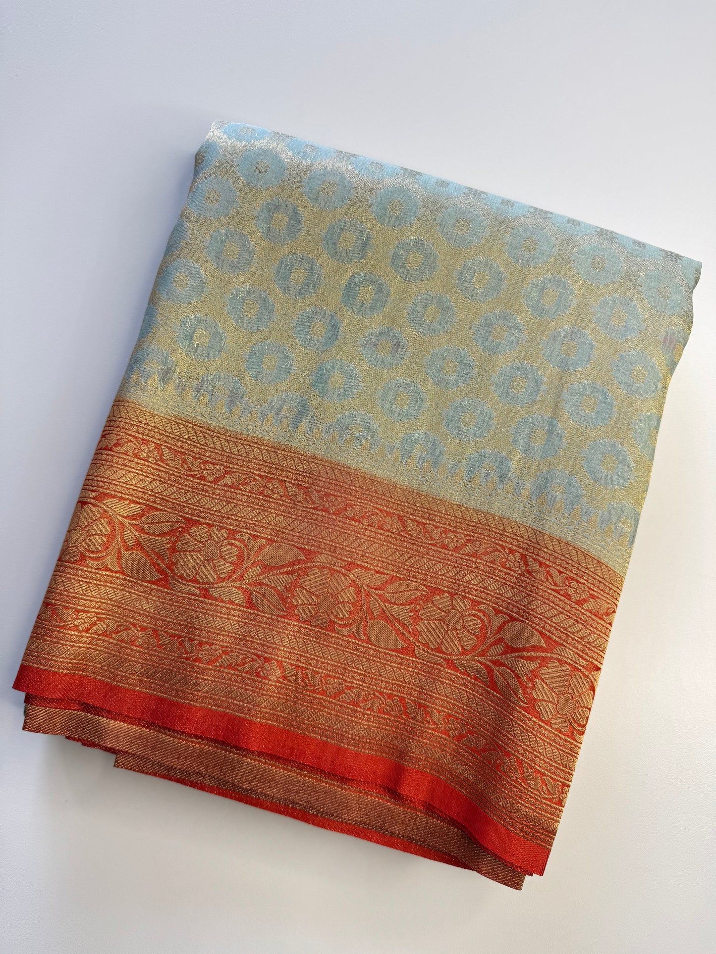 Powder Blue Jaal Khaddi Georgette Saree