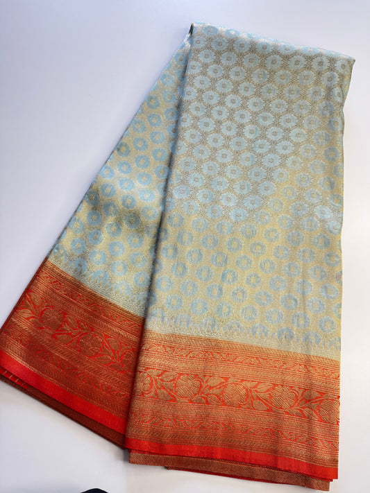 Powder Blue Jaal Khaddi Georgette Saree