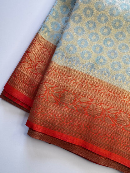 Powder Blue Jaal Khaddi Georgette Saree