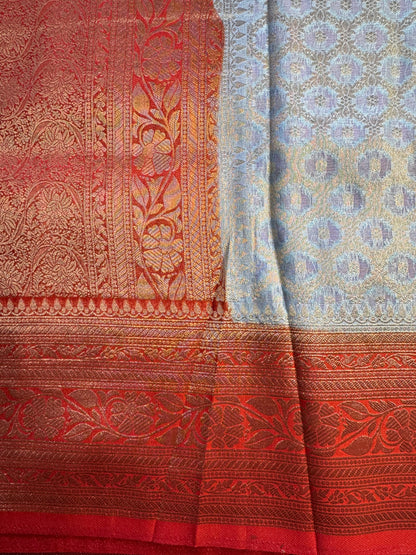 Powder Blue Jaal Khaddi Georgette Saree