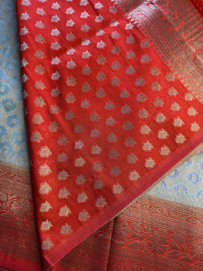 Powder Blue Jaal Khaddi Georgette Saree