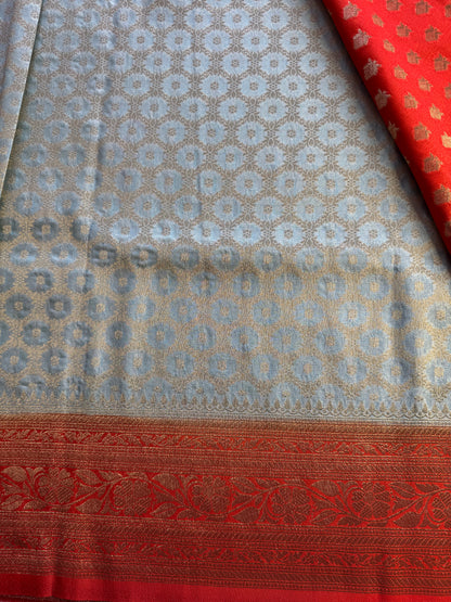 Powder Blue Jaal Khaddi Georgette Saree