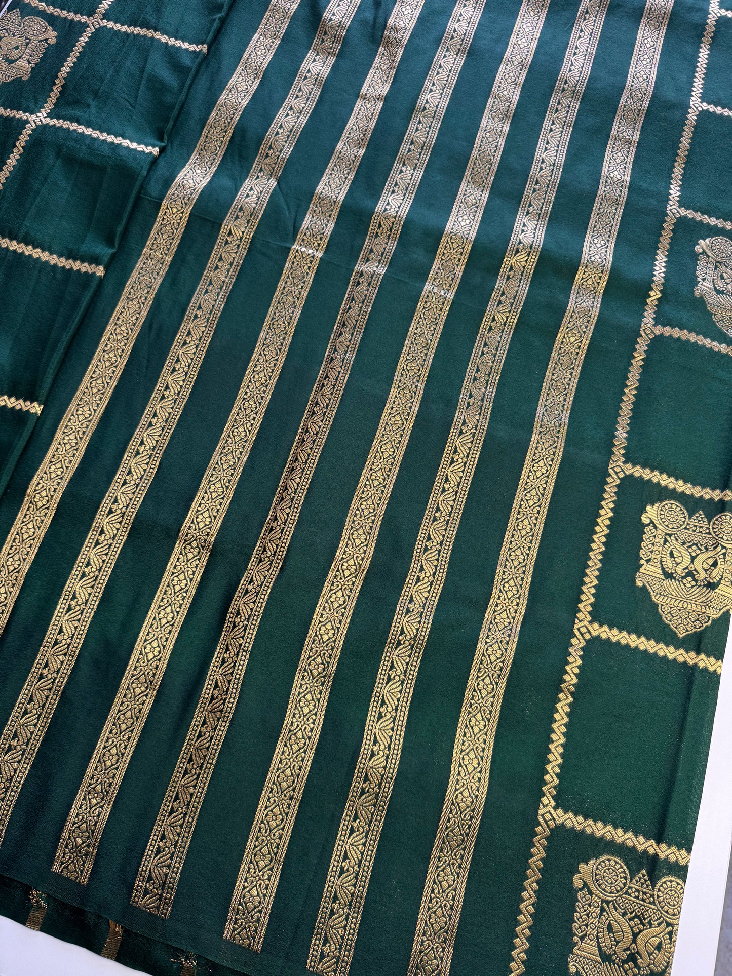Dark Green Chariot Semi Crepe
