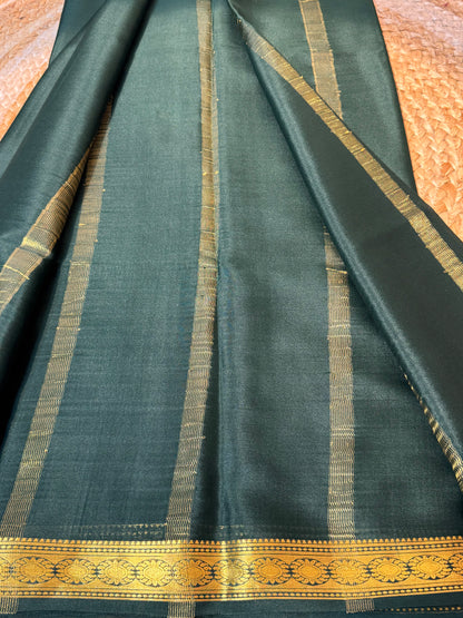 Bottle Green Pure Crepe Mysore Silk