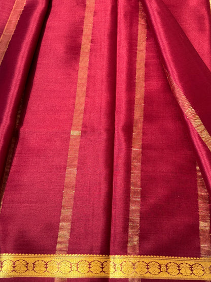 Maroon Pure Crepe Mysore Silk