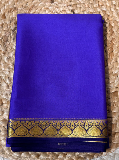 Dark Lavender with Purple Pure Crepe Mysore Silk