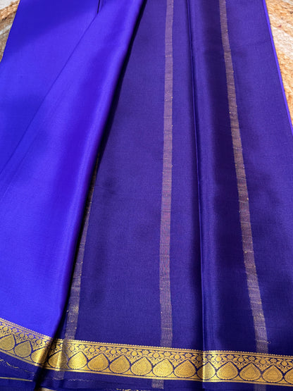 Dark Lavender with Purple Pure Crepe Mysore Silk