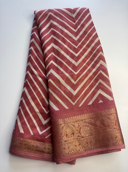 Light Pink Chiffon Saree