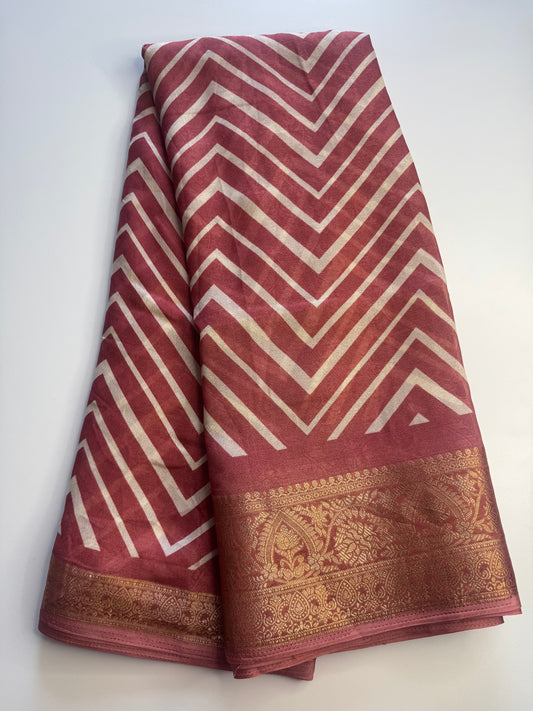 Light Pink Chiffon Saree
