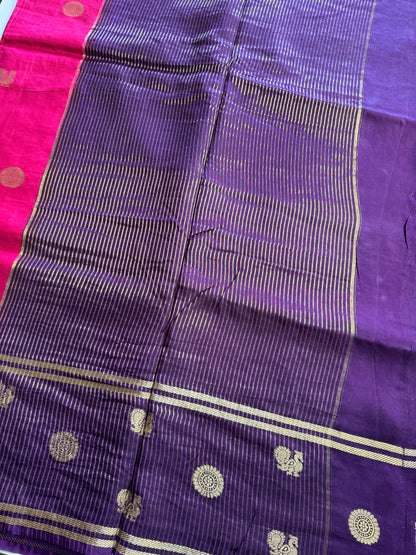 Pink Purple Mayil Butta Pure Viscose Saree