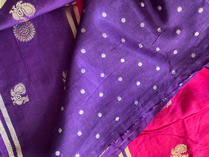 Pink Purple Mayil Butta Pure Viscose Saree
