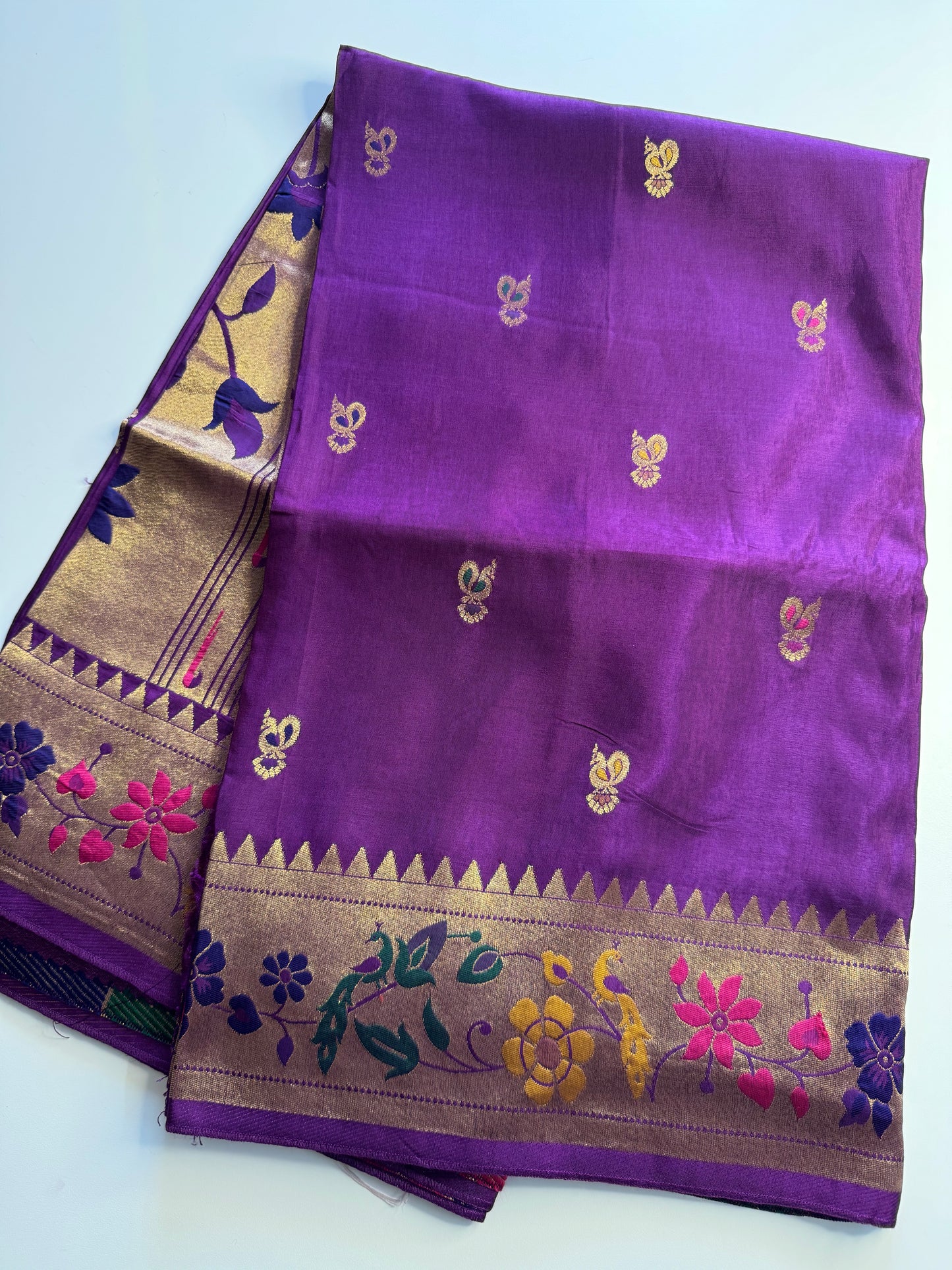 Purple Paithani Pure Viscose Saree