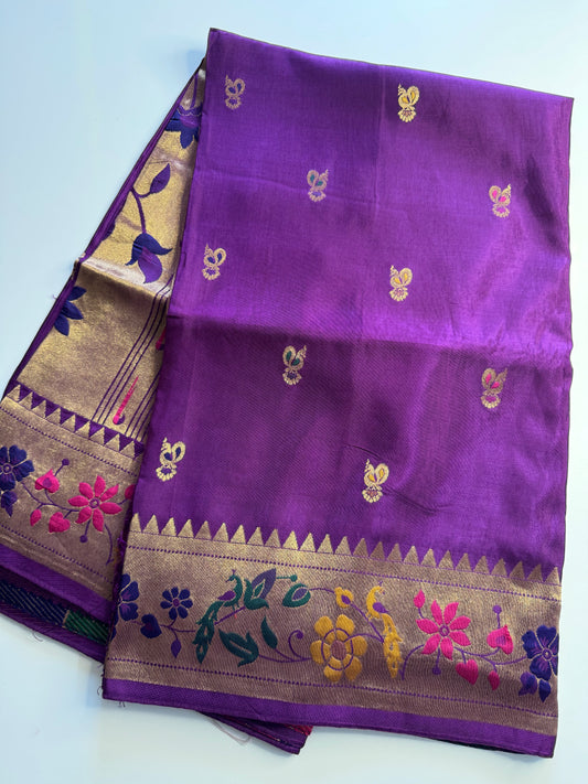 Purple Paithani Pure Viscose Saree