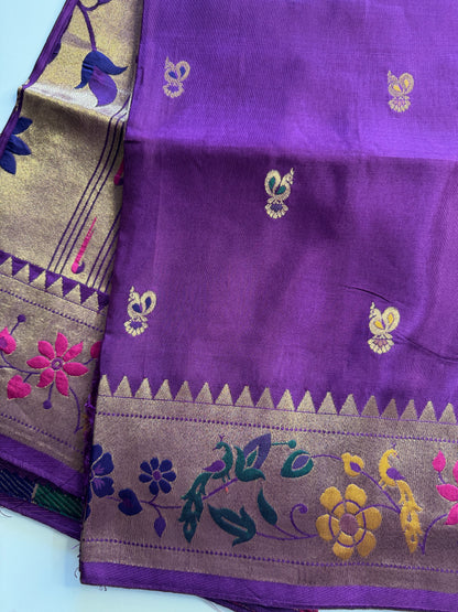 Purple Paithani Pure Viscose Saree