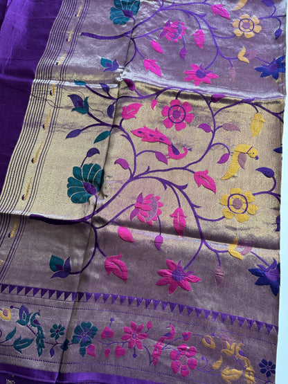 Purple Paithani Pure Viscose Saree