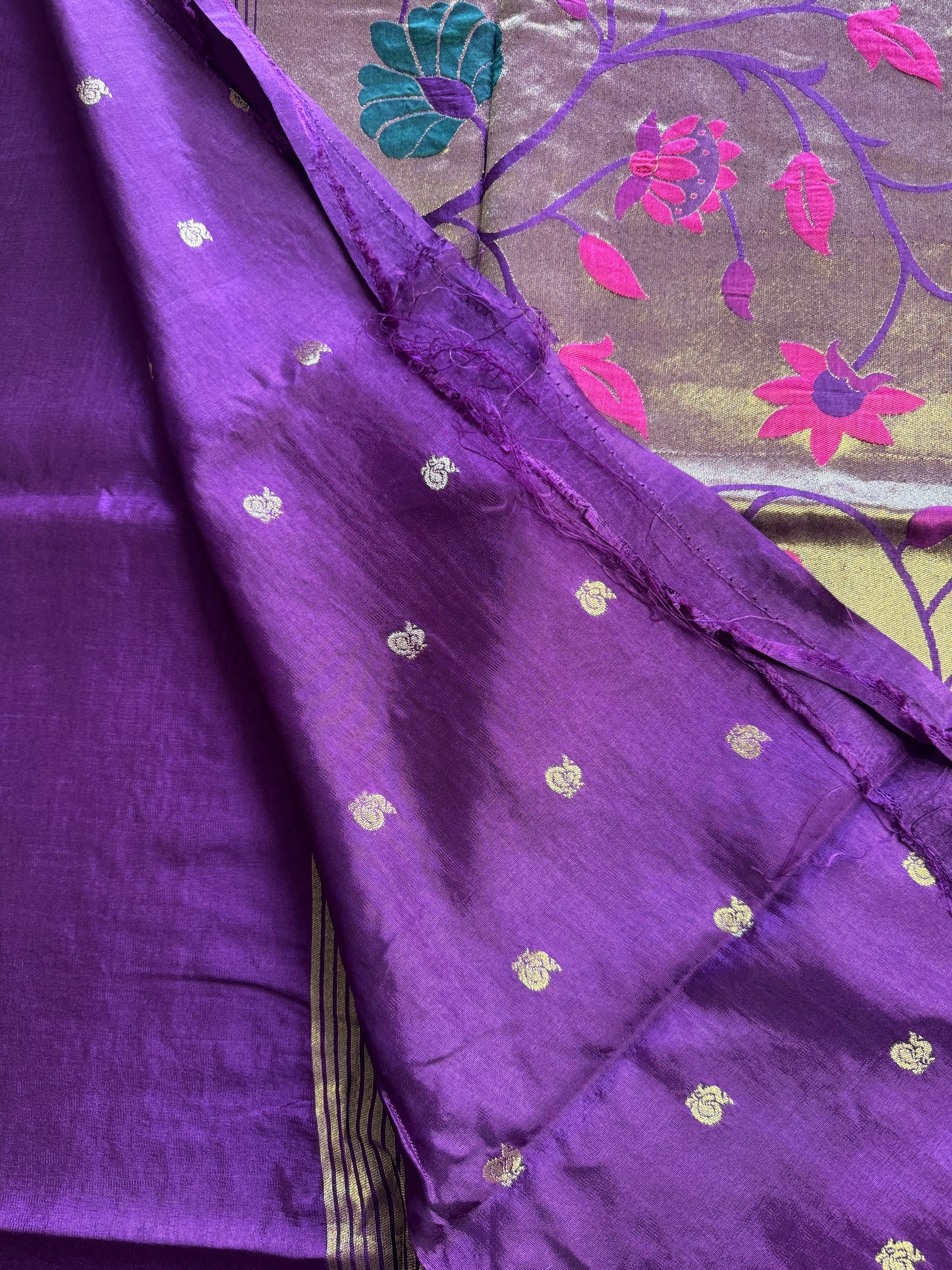 Purple Paithani Pure Viscose Saree