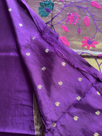 Purple Paithani Pure Viscose Saree