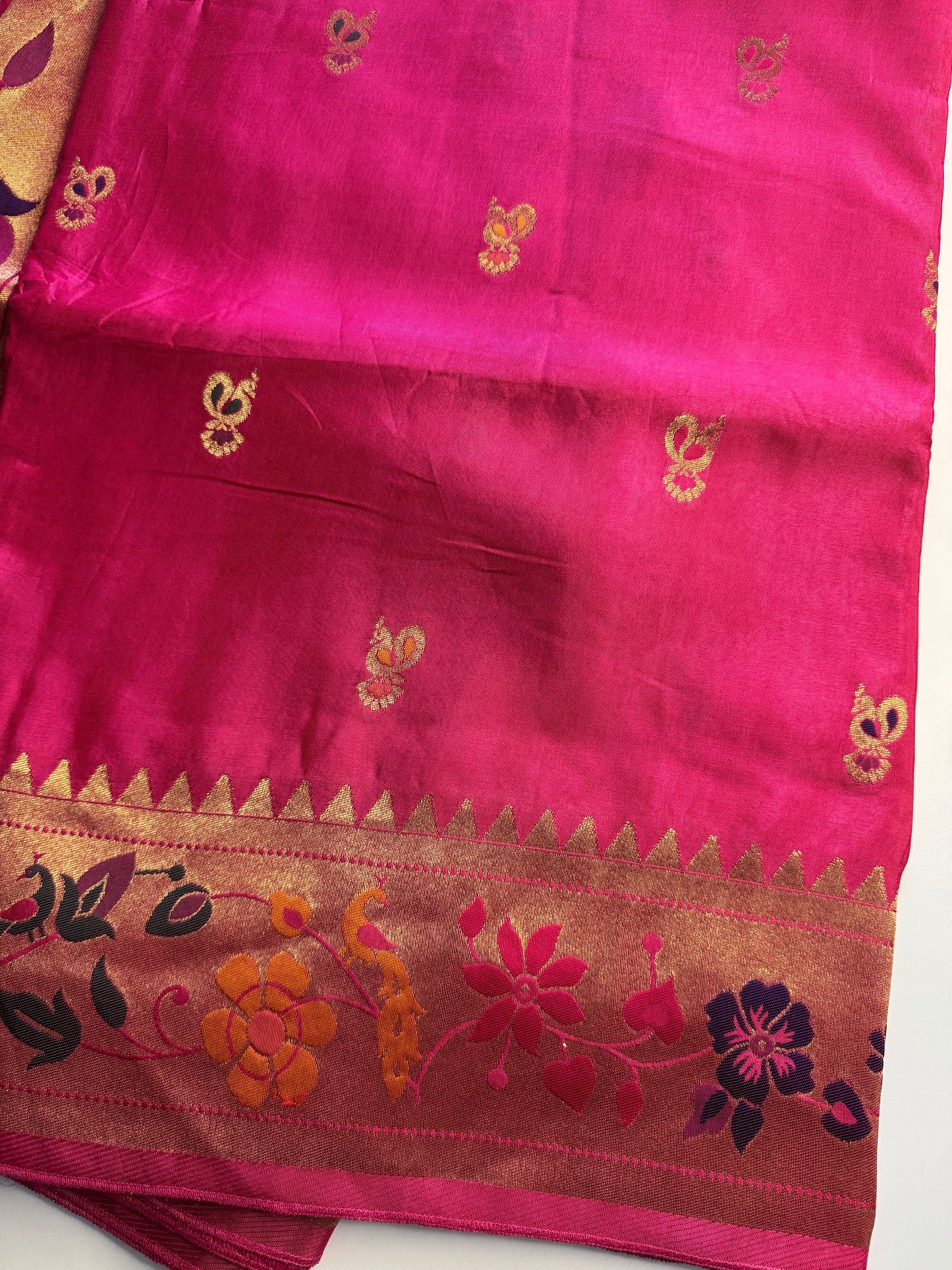 Rani Pink Paithani Pure Viscose Saree