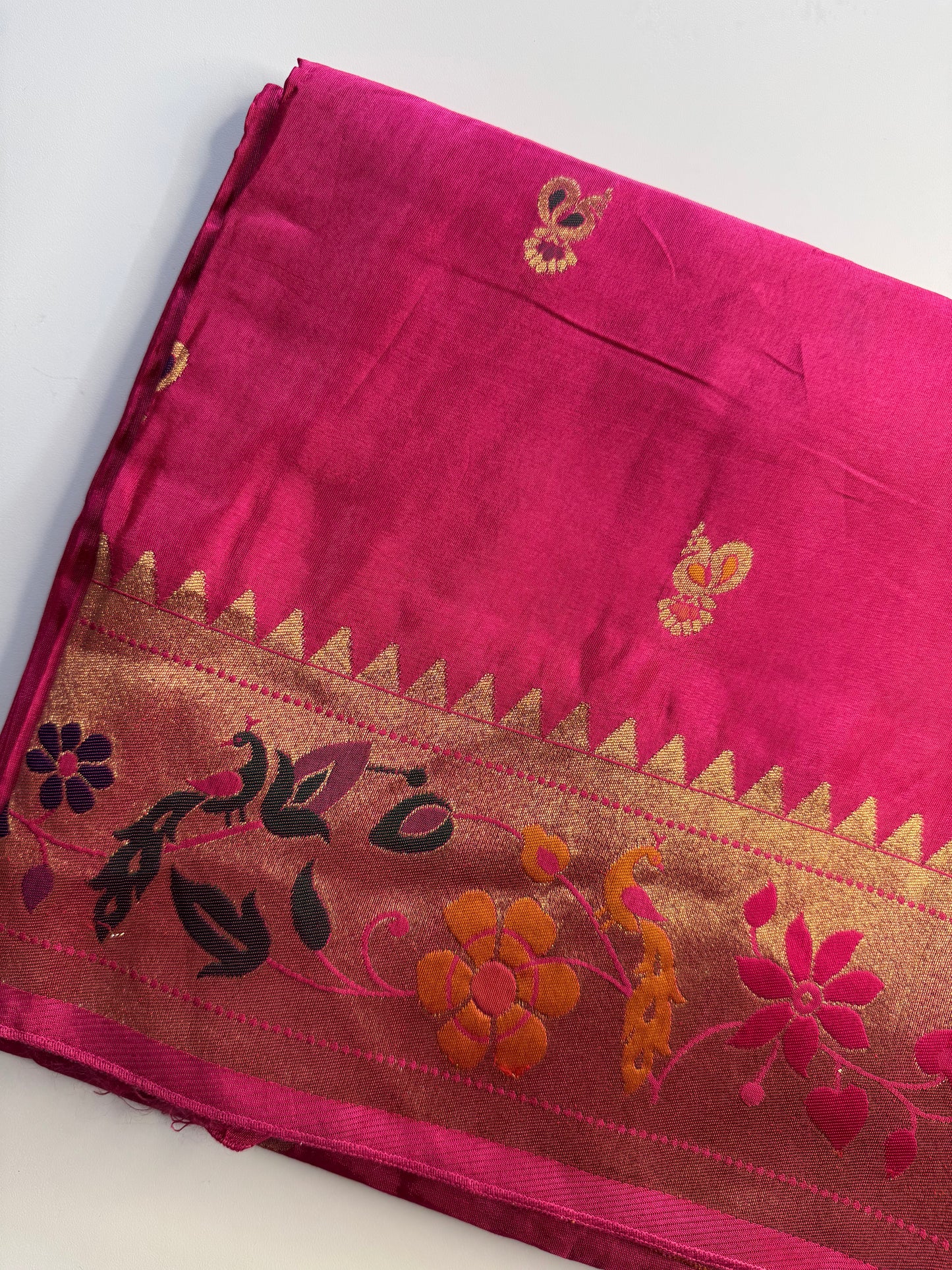 Rani Pink Paithani Pure Viscose Saree