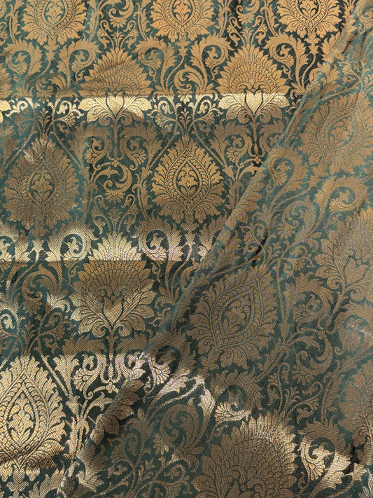 Bottle Green Banaras Blouse Material