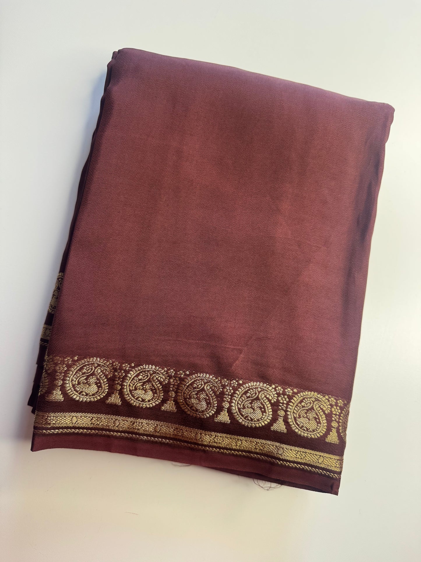 Brown Mango Border Pure Viscose Saree