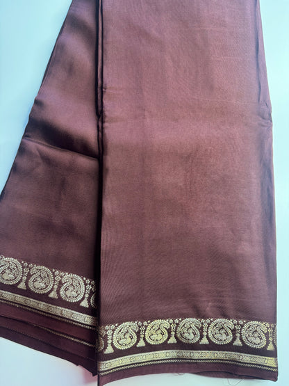 Brown Mango Border Pure Viscose Saree