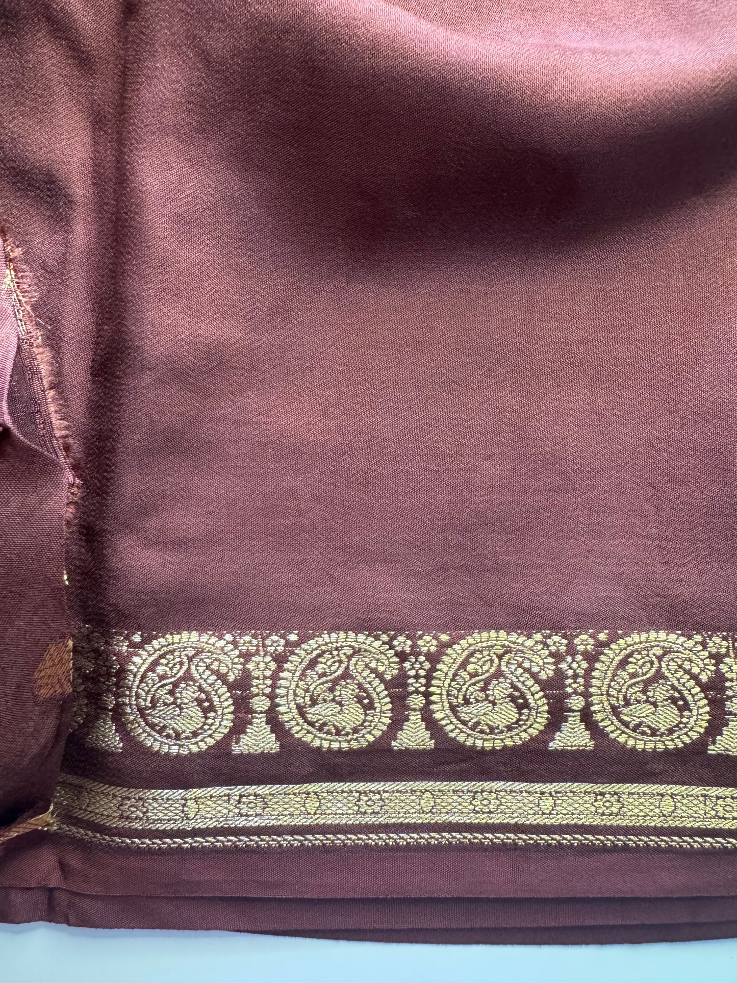 Brown Mango Border Pure Viscose Saree