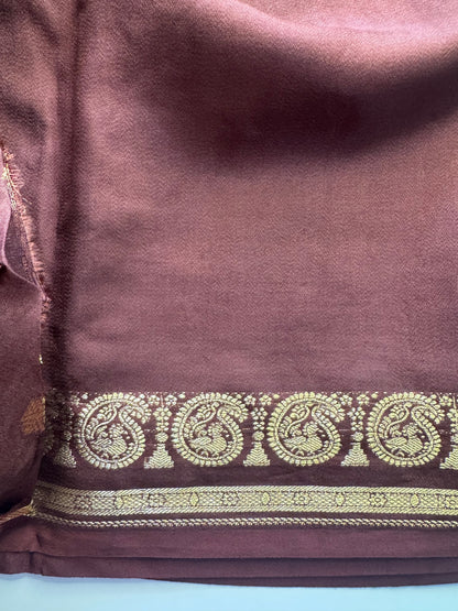 Brown Mango Border Pure Viscose Saree
