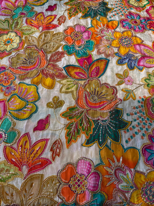 Multi Colour kalamkari Crepe Blouse Piece/Material