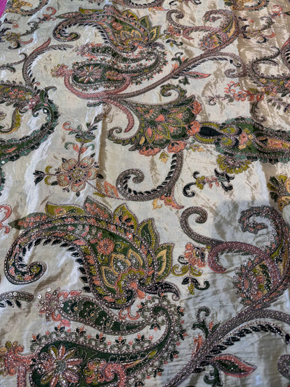 Pastel Green kalamkari Crepe Blouse Piece/Material