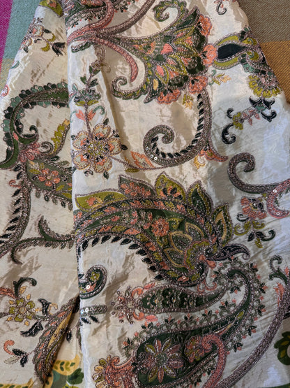 Pastel Green kalamkari Crepe Blouse Piece/Material