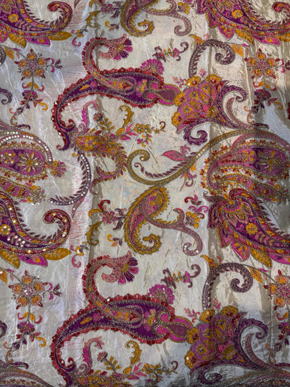 Pastel Pink kalamkari Crepe Blouse Piece/Material