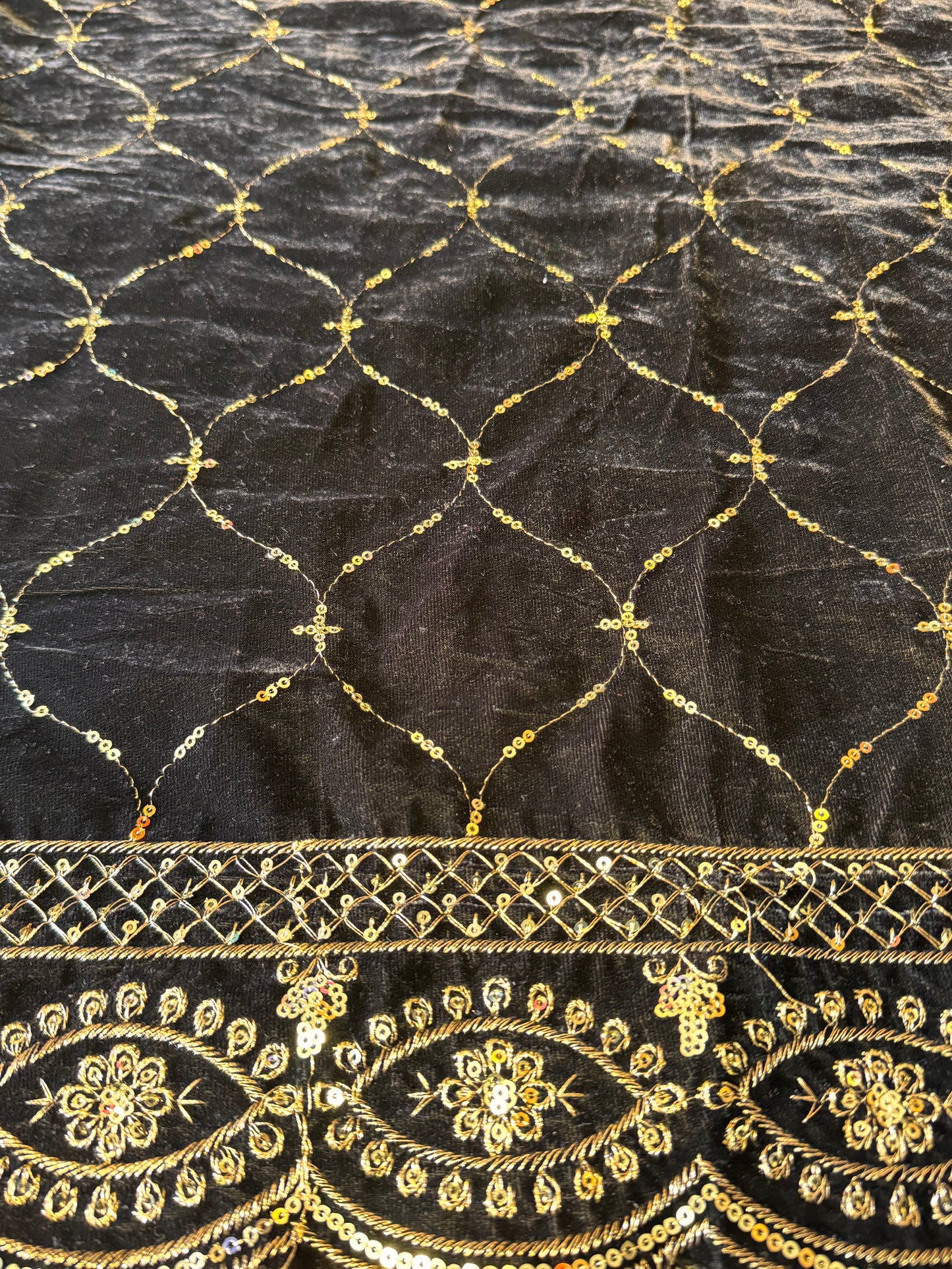 Black Velvet Blouse Material