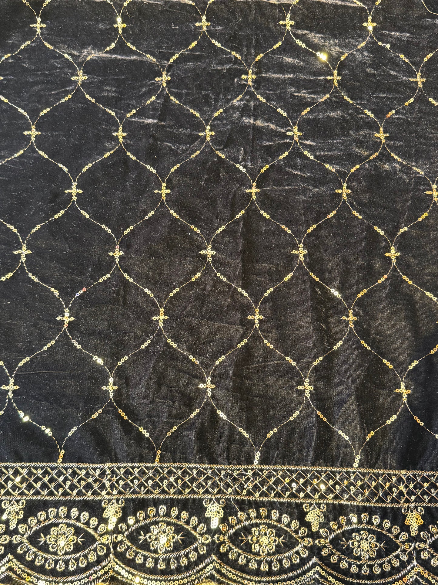 Black Velvet Blouse Material