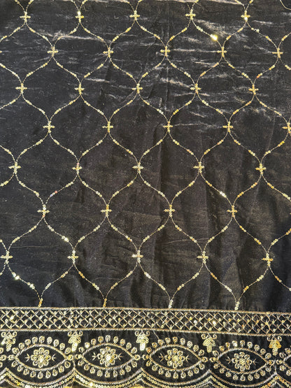 Black Velvet Blouse Material