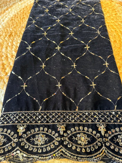 Black Velvet Blouse Material