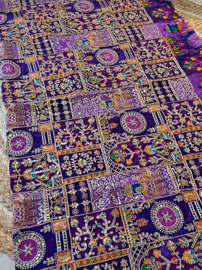 Purple Ambari kalamkari Crepe Blouse Piece/Material-P01