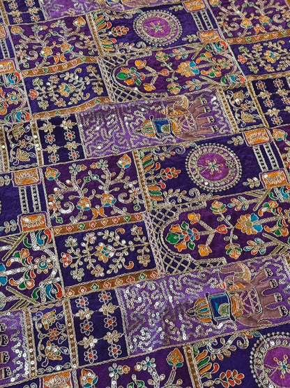 Purple Ambari kalamkari Crepe Blouse Piece/Material-P01