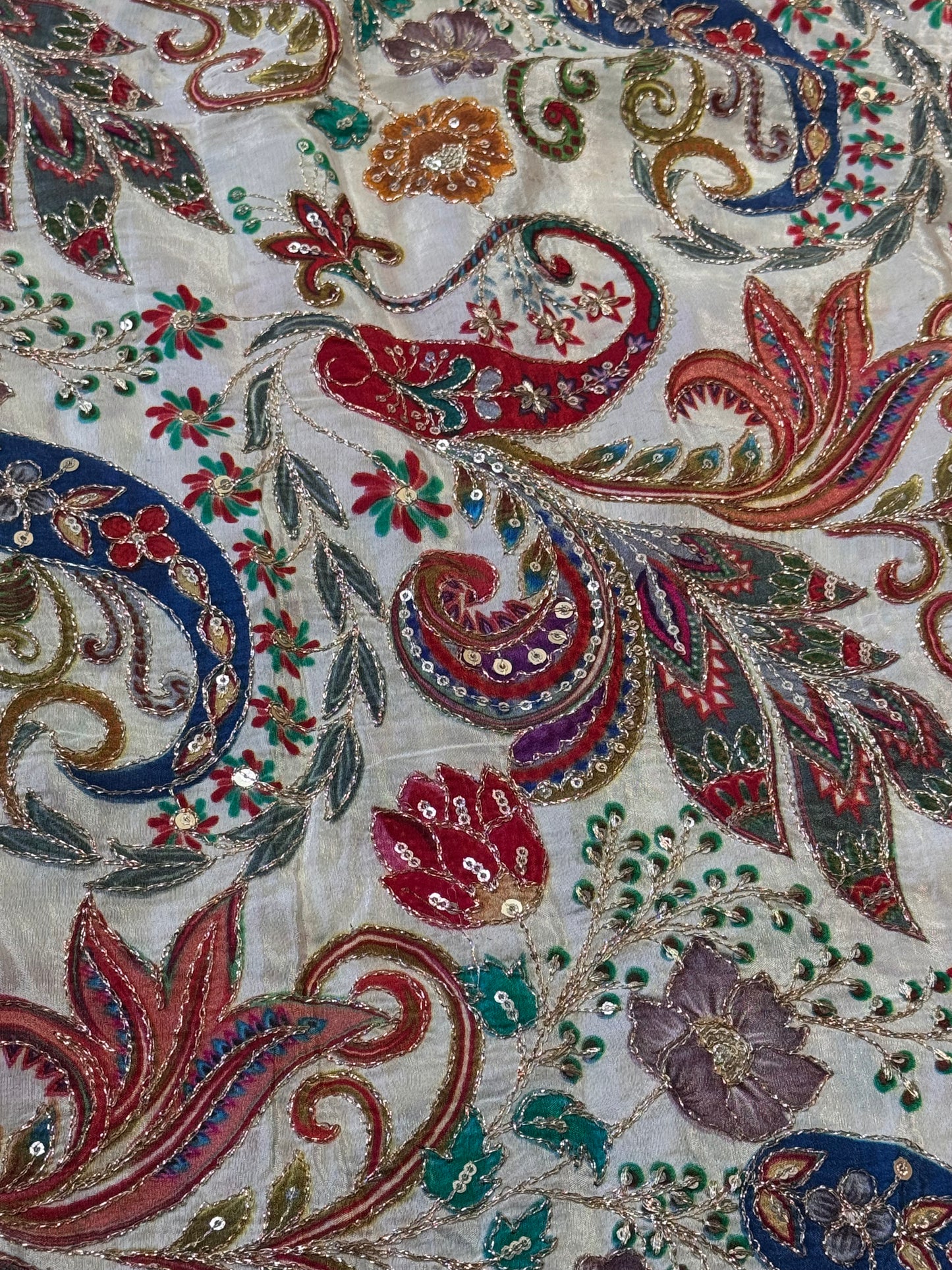 Cream kalamkari Crepe Blouse Piece/Material-C03