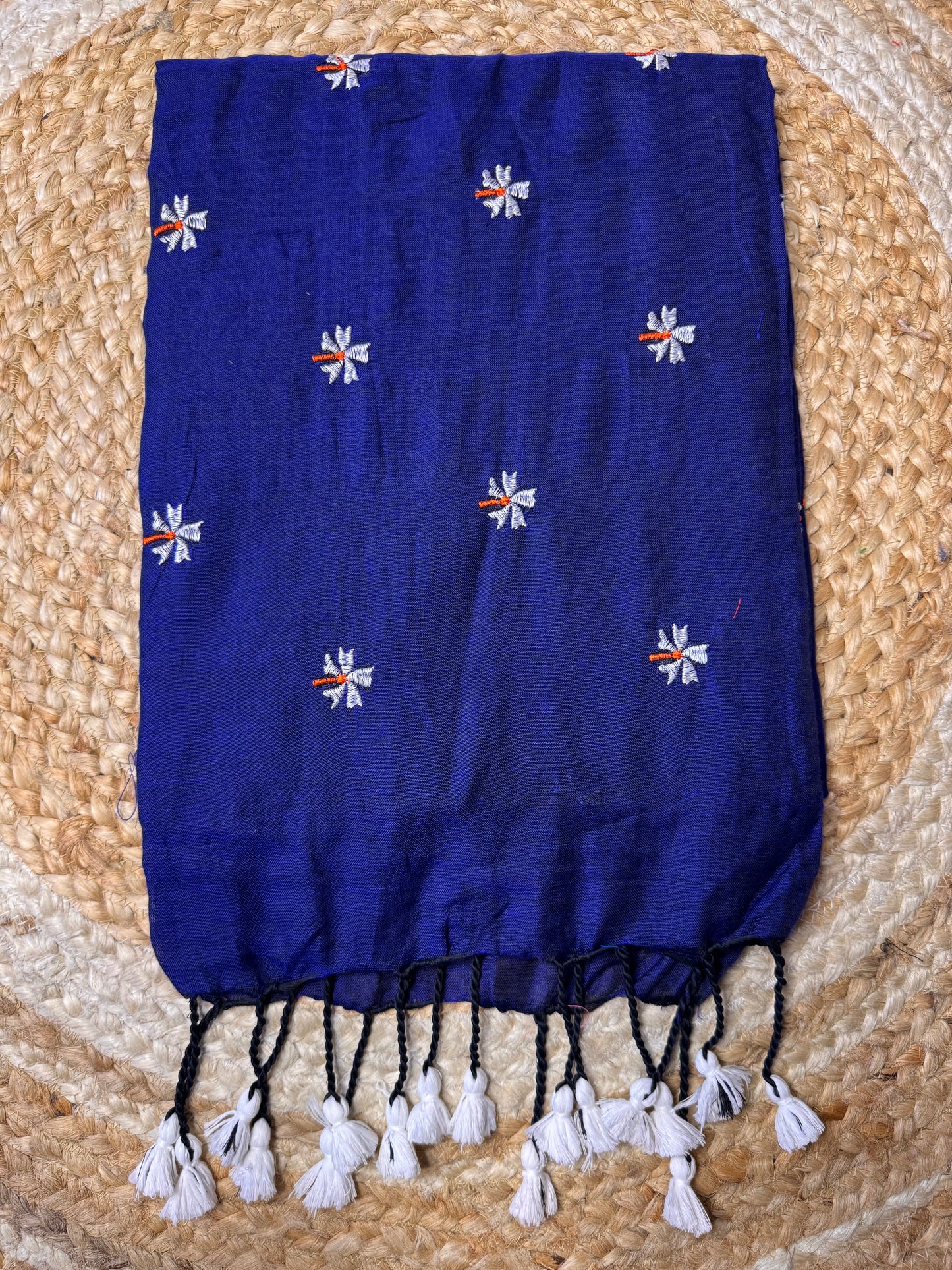Royal Blue Paarijatha Khadi Cotton Saree