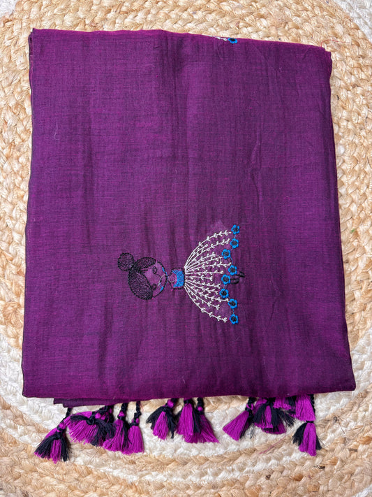 Purple Doll Khadi Cotton Saree