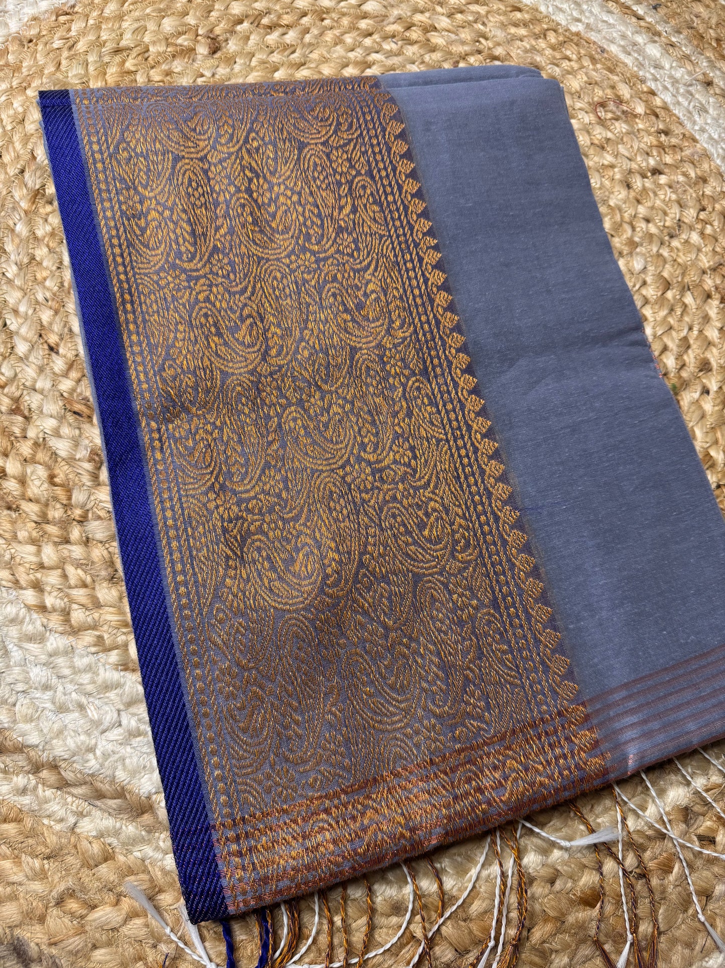 Light Blue Cotton Silk Saree