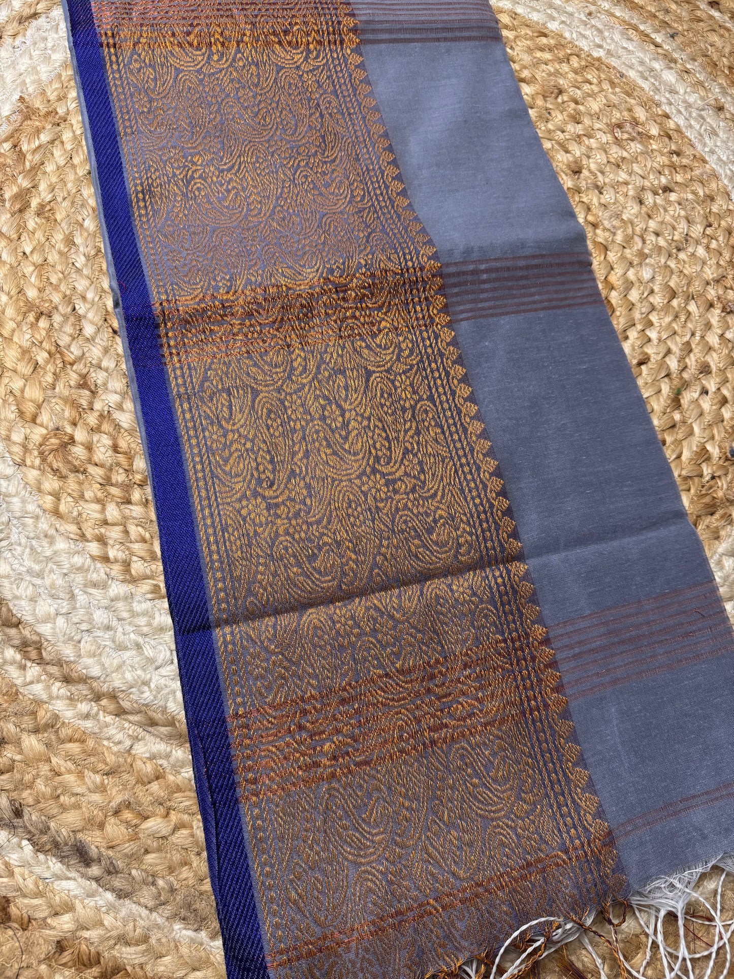 Light Blue Cotton Silk Saree