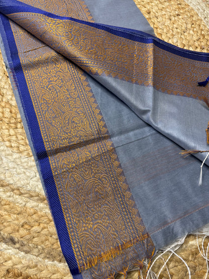 Light Blue Cotton Silk Saree