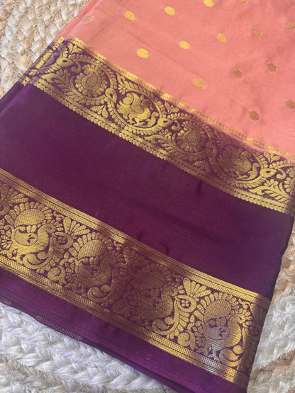 Peach Butta with Bentex Semi Mysore Crepe Silk