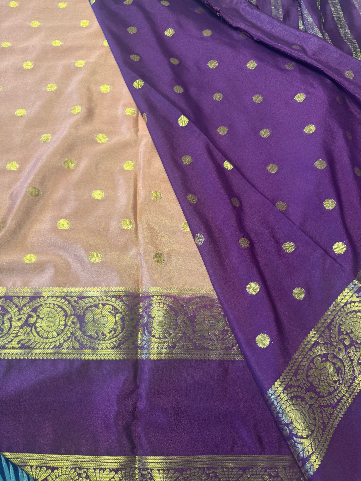 Peach Butta with Bentex Semi Mysore Crepe Silk