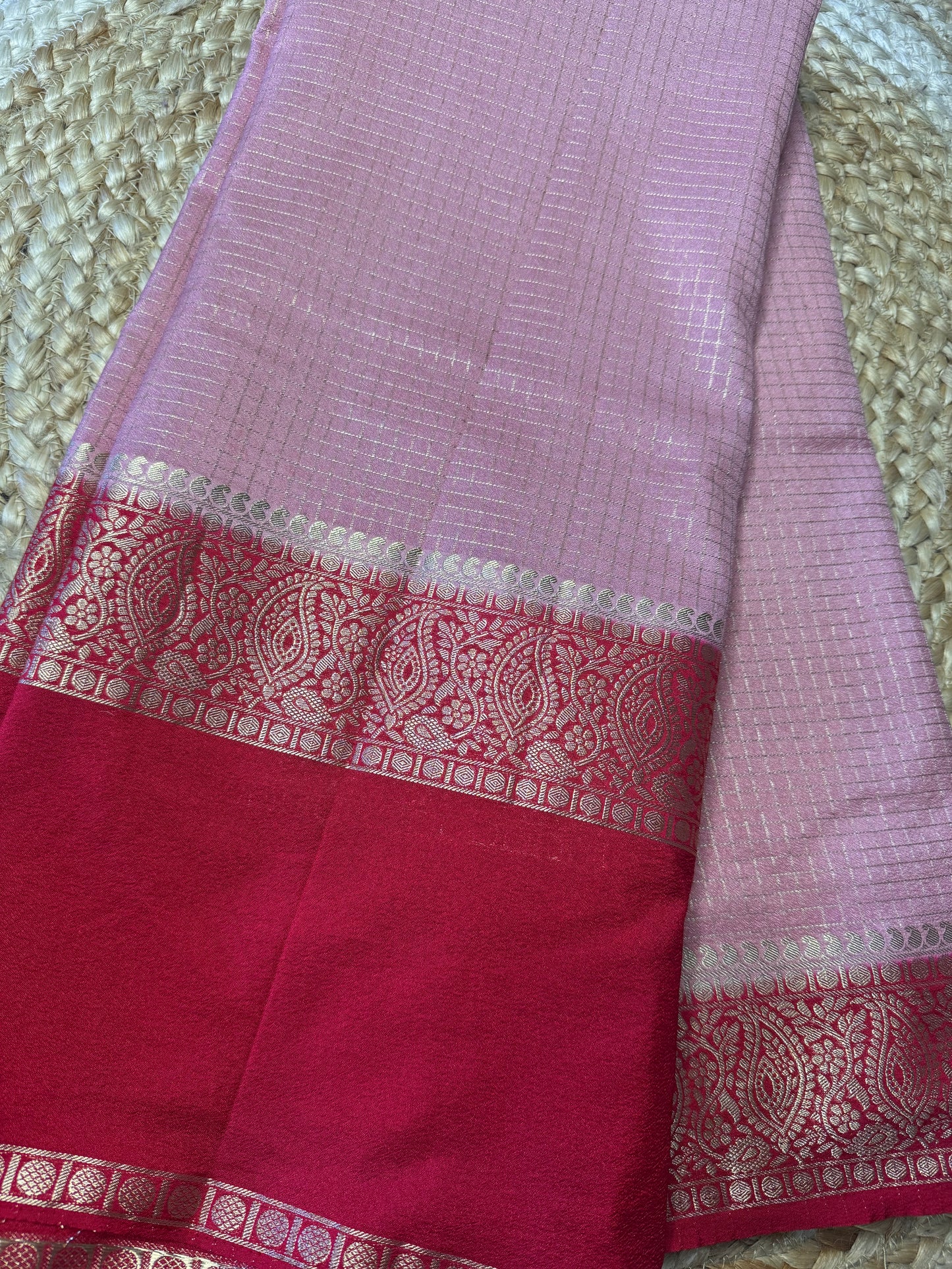 Pink Rich Checks Bentex Soft Silk